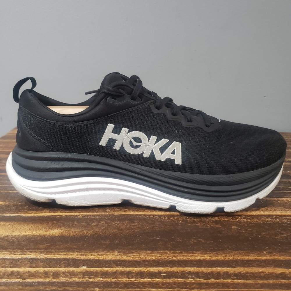 Hoka One One Gaviota 5 Mens 11.5 Wide 2E Black Running Shoes 127929-BWHT